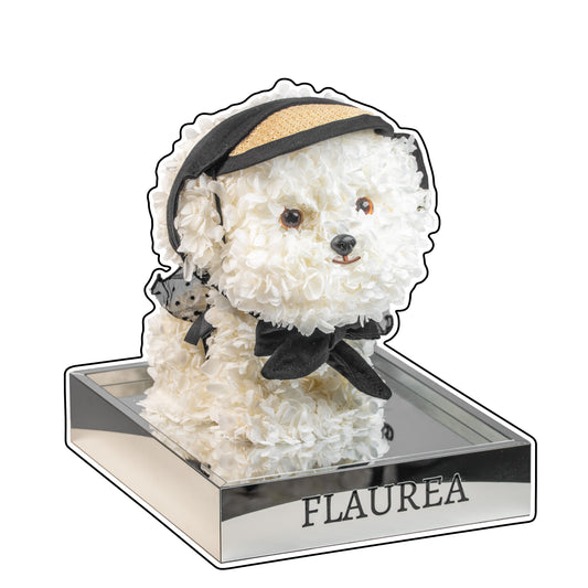 Flaurea Eternal Flower Floral Puppy - Straw Hat