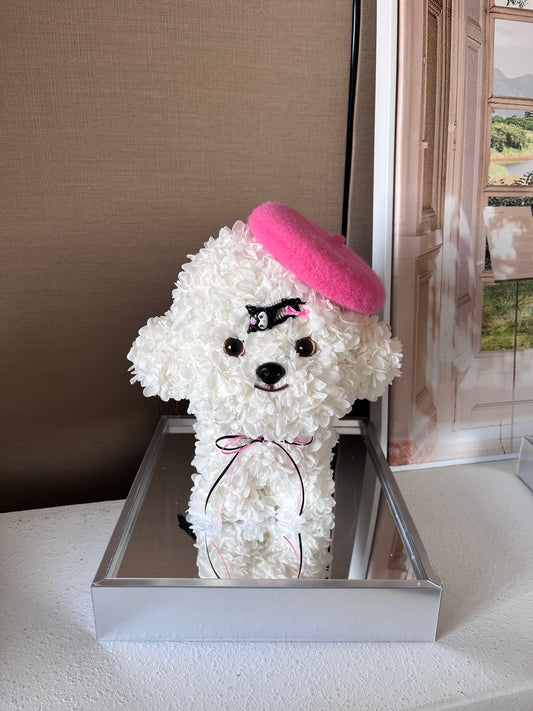 Flaurea Preserved Flower Floral Puppy - Pink Hats