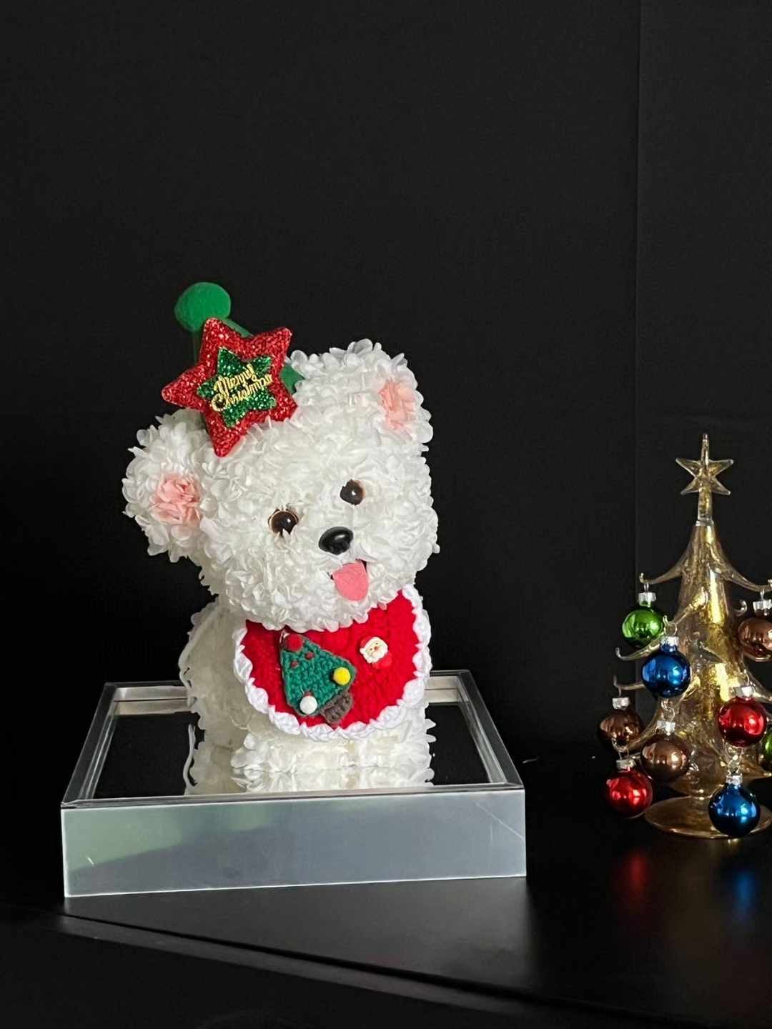 Flaurea Preserved Flower Floral Puppy - Christmas Puppy