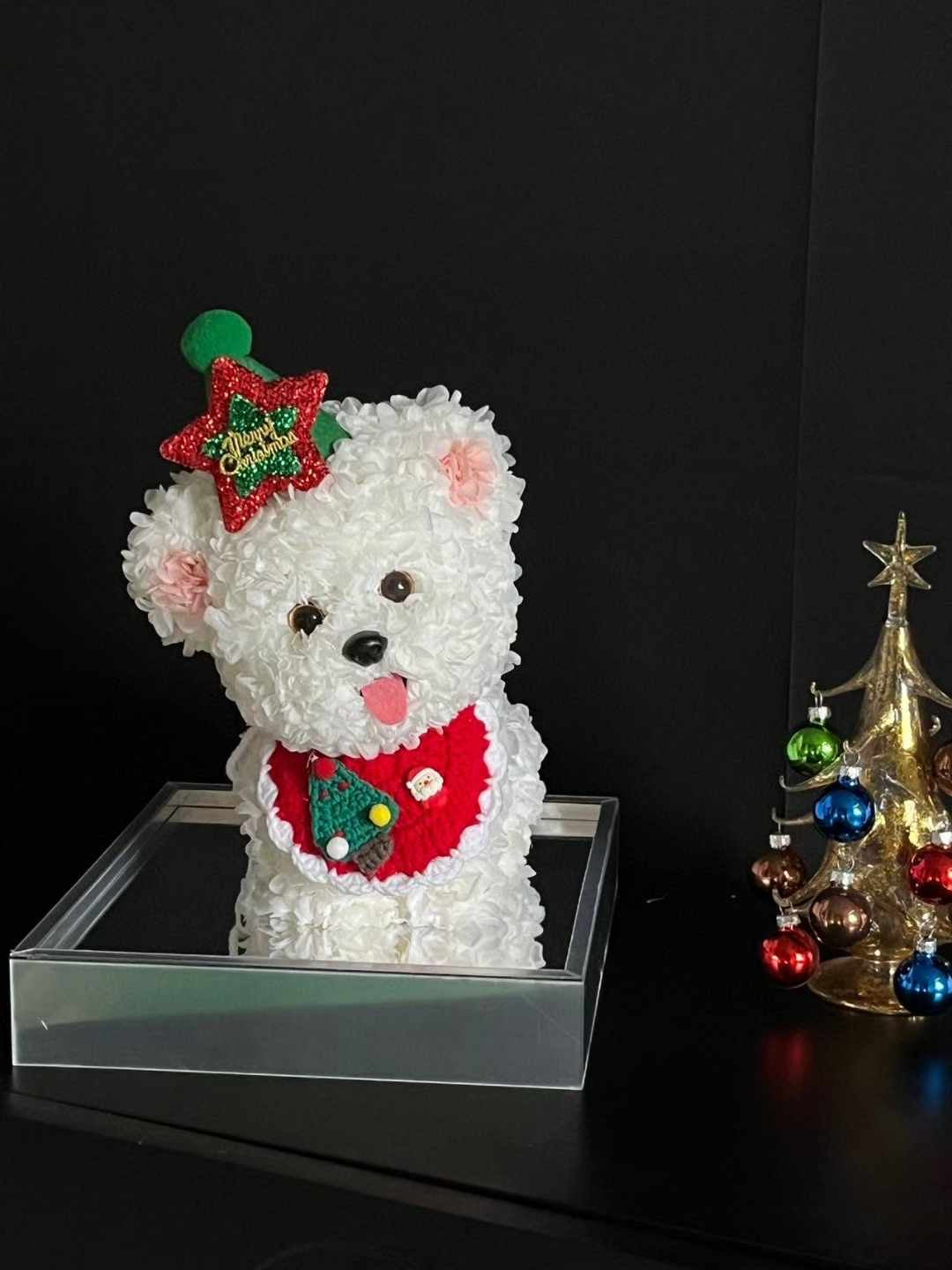 Flaurea Preserved Flower Floral Puppy - Christmas Puppy