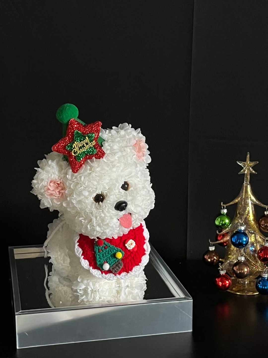 Flaurea Preserved Flower Floral Puppy - Christmas Puppy