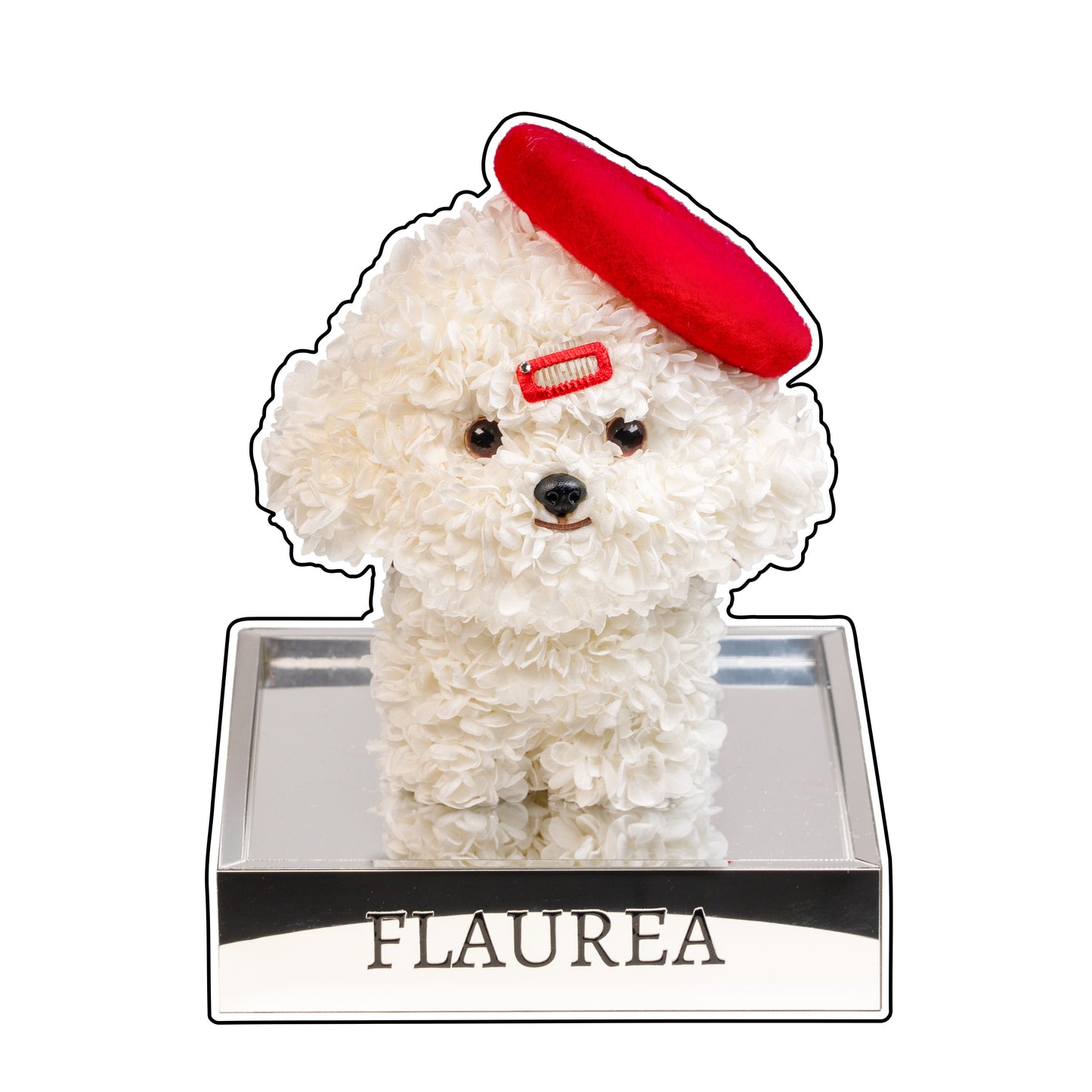 Flaurea Preserved Flower Floral Puppy - Red Hats