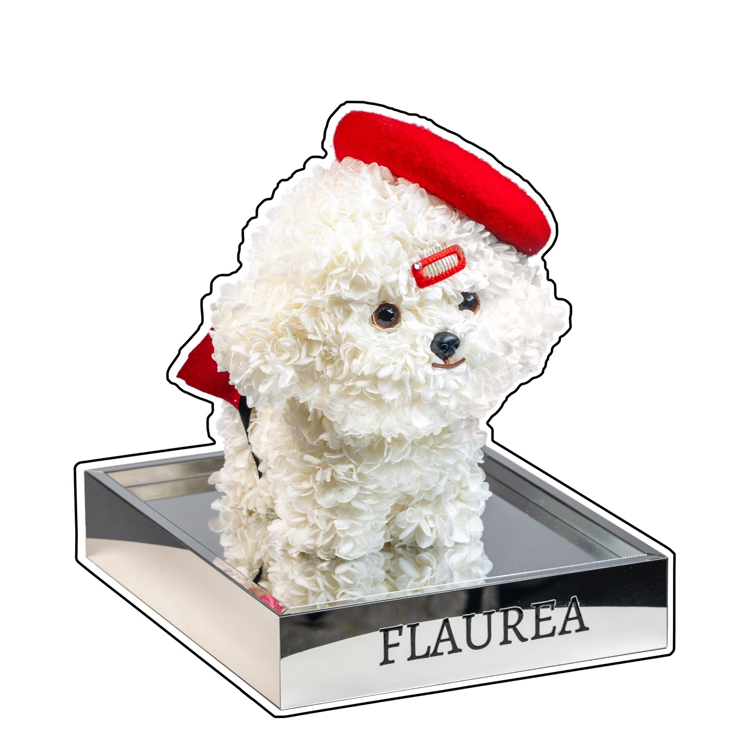 Flaurea Preserved Flower Floral Puppy - Red Hats