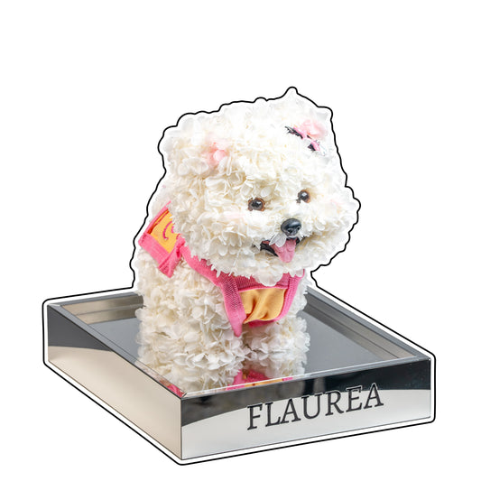 Flaurea Preserved Flower Floral Puppy - Pink